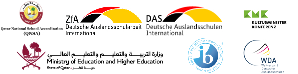(G)IB® im Diploma Programme® - DAS:Deutsche Auslandsschulen International - ZfA:Zentralstelle für das Auslandsschulwesen - KMK:Kultusministerkonferenz - Schulen:Partner der Zukunft - QNSA:Qatar National School Accreditation - WDA:Weltverband Deutscher Auslandsschulen