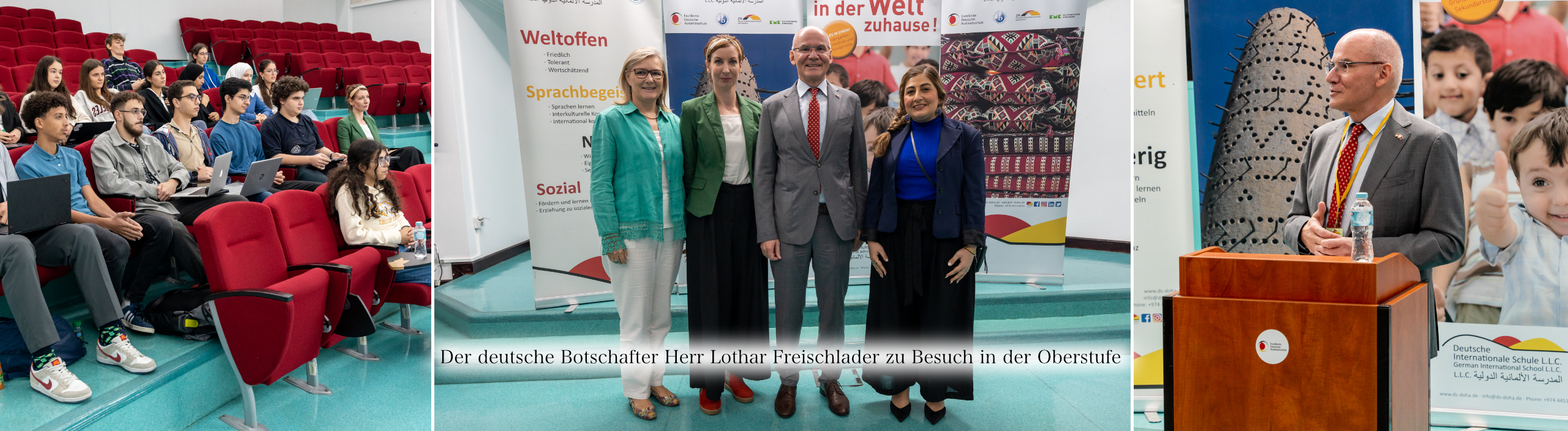 Der deutsche Botschafter Herr Lothar Freischlader zu Besuch in der Oberstufe