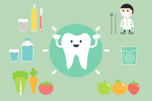 dental cartoon vector, set of teeth best friend